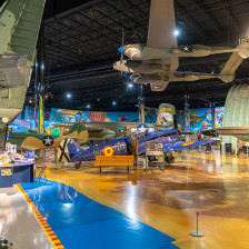 Airplane exhibits inside the Air Zoo in Kalamazoo, Michigan