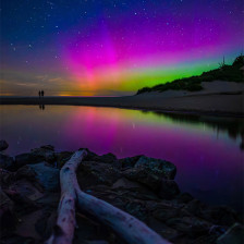 Night sky at Duck Lake State Park in Michigan