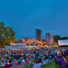 Event taking place near the river in downtown Grand Rapids, Michigan